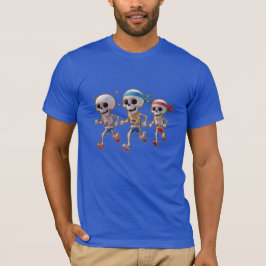 “3D Cartoon Skeleton Race • Funny Running Skeleton T Shirt