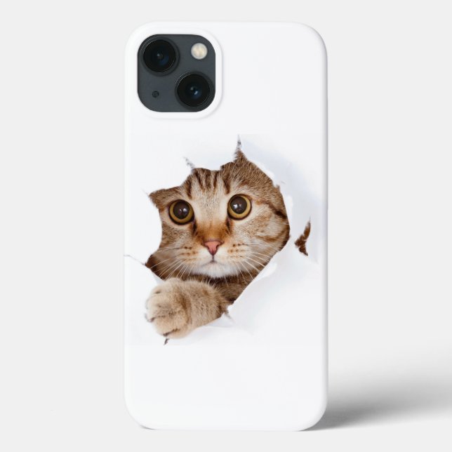 "3D Cat Elegance: Protective Fodral for iPhone 13  (Baksida)