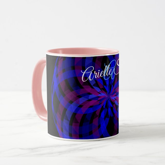3D Center Blomma Kronblad Geometrisk Kaffemug Mugg (Framsida vänster)