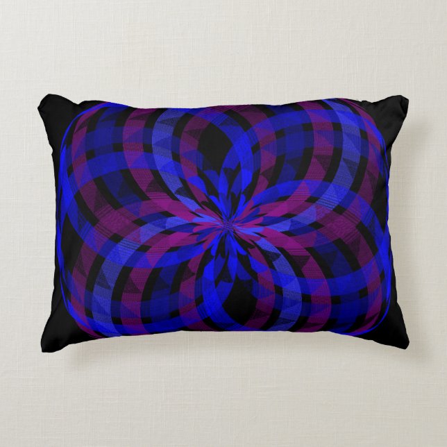 3D Center Flower Petal Geometric Accent Pillow Prydnadskudde (Framsidan)