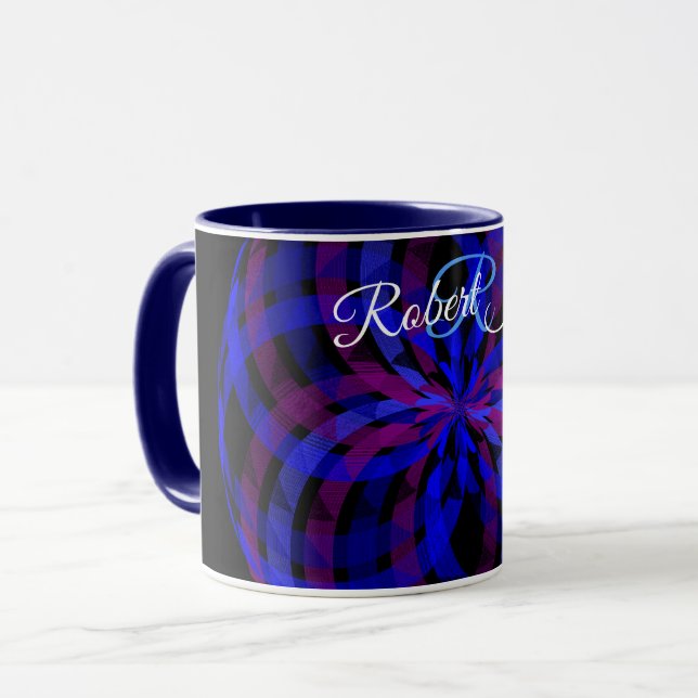 3D Center Flower Petal Geometric Coffee Mug Mugg (Framsida vänster)