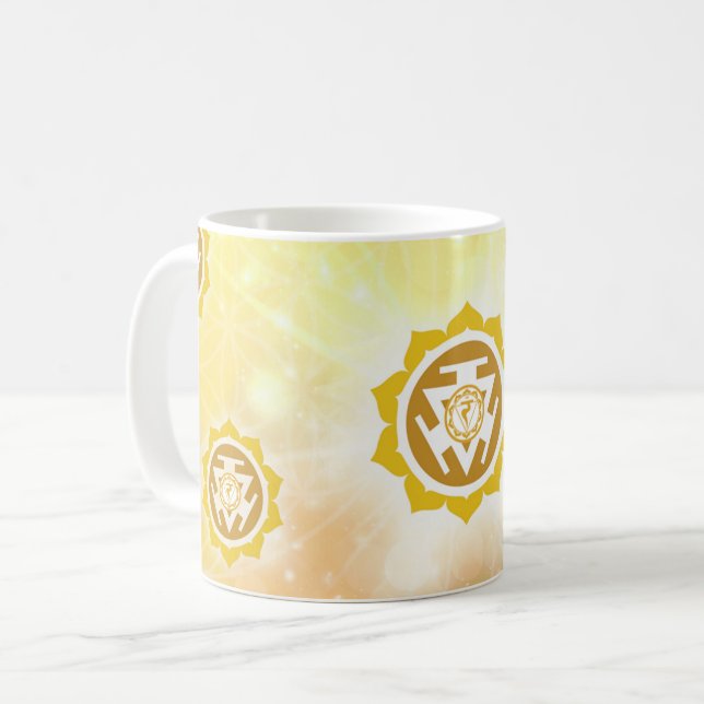 3d Chakra Solar plexus Kaffemugg (Framsida vänster)