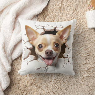 3D Chihuahua Cracks Hål Kudde