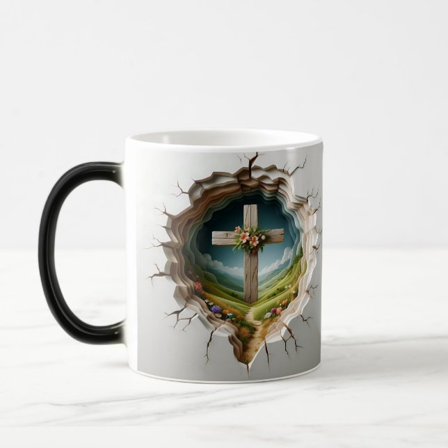 3D Christian Cross Magisk Mugg (Vänster)