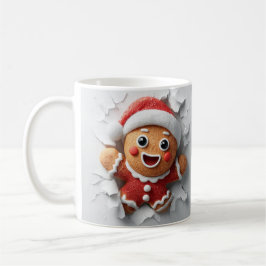 3D Christmas Gingerbread Hole In A Wall Mug Wrap Kaffemugg