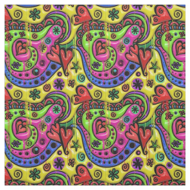 3D colorfull patterns Tyg (Provkarta)