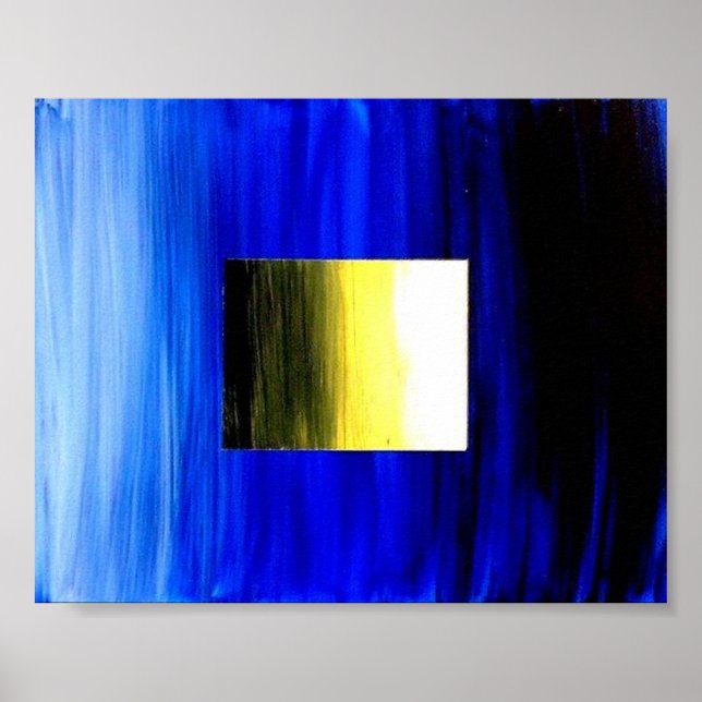 3D Coola Design Blue Square by Teo Alfonso Poster (Framsidan)