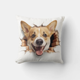 3D Corgi Cracks Hål Kudde