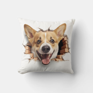 3D Corgi Cracks Hål Kudde