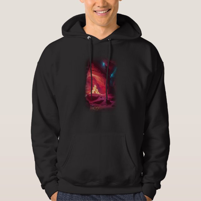 3d Crystal Glowing Inside T-shirt Hoodie (Framsida)