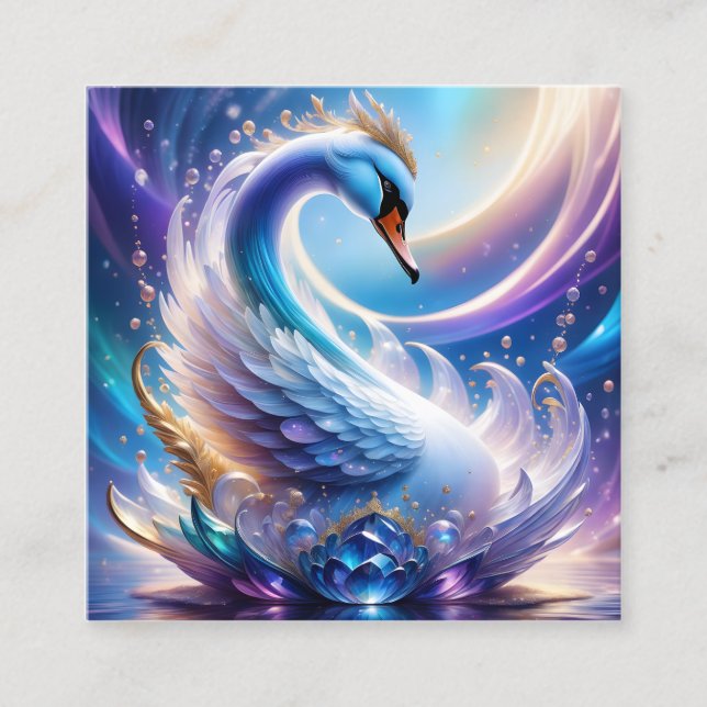 3d. Crystal Svan är ett 3D-tryckeri som kan Fyrkantigt Visitkort (Framsida)