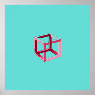 3D Cube Modern Art på skalet Poster