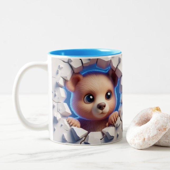3D Cute Baby Bear Hett Cocoa Coffee Animals Mugg (Med munk)