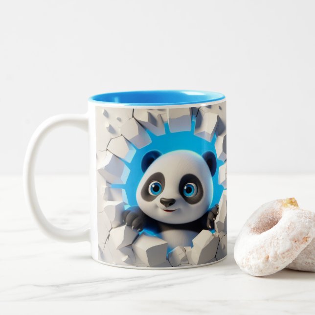 3D Cute Baby Panda Hett Cocoa Coffers Animals Mugg (Med munk)