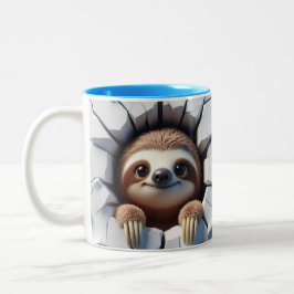 3D Cute Baby Sloth Hett Cocoa Coffee Animals Mugg