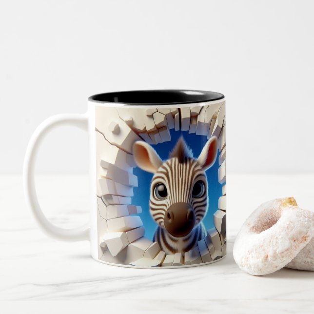 3D Cute Baby Zebra-Hetten Kakaoblock  Mugg (Med munk)