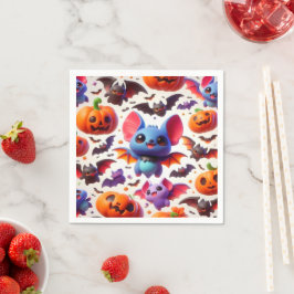 3D cute bats halloween Pappersservett