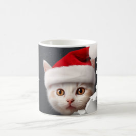 3D Cute Kitten med Santa Hat Kaffemugg
