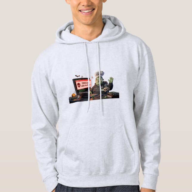 3D Cute Zombie Programmer Chef - Error 666 Coffee  Hoodie (Framsida)