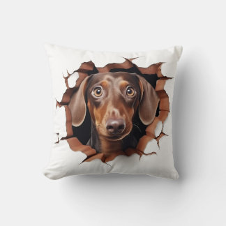 3D Dachshund Cracks Hål Kudde