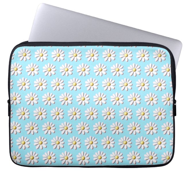 3D-Daisy blomma Laptop Fodral (Framsidan)