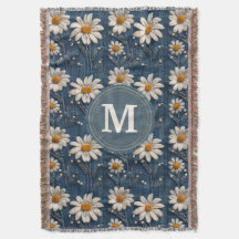 3D-Daisybroderad Denimfilt