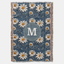 3D-Daisybroderad Denimfilt  Filt