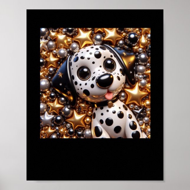 3d Dalmatien Hund Sticker Poster (Framsidan)