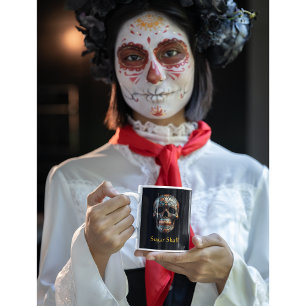 3D Day of the dead-skalle, anpassningsbar Kaffemugg