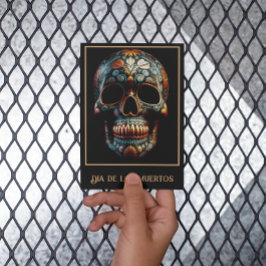 3D Day of the dead-skalle, anpassningsbar Vykort