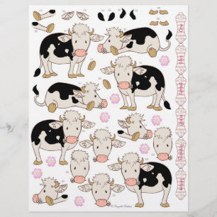 3D Decoupage - Cute Moo Cow Baby Cows - Cows