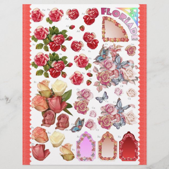 3D Decoupage - Floriade - Flowers and butterfly (Framsida)