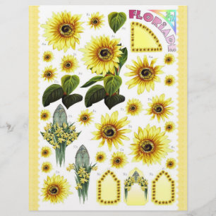 3D Decoupage - Floriade - Gult solros