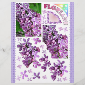 3D Decoupage - Floriade - Lilac-trädgårdsblommor