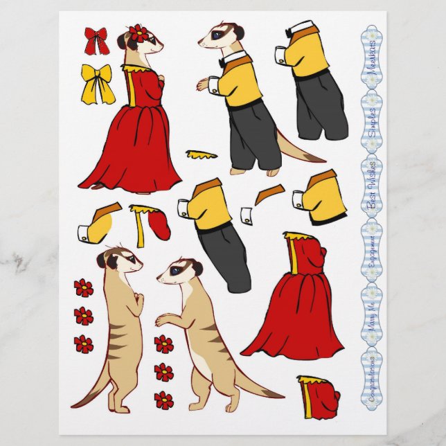 3D decoupage - Surikat älskare (Framsida)