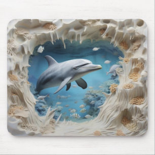 3D-delfin i uppspelning Musmatta