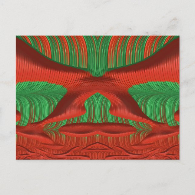 ~ 3D-designmönster ~ Julfärger ~ Brevkort Vykort (Framsida)
