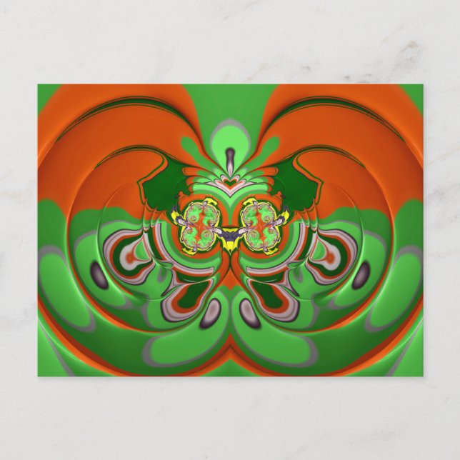 ~ 3D-designmönster ~ Julfärger~  Vykort (Framsida)