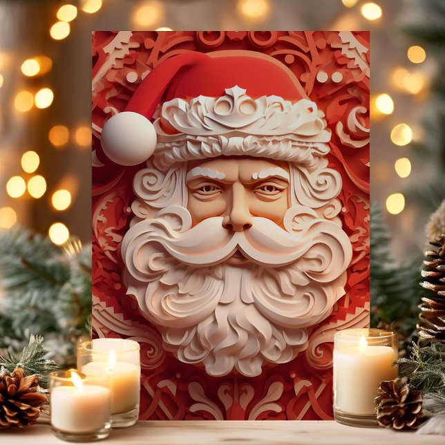 3D Detaljerad Tomte Jul Helgkort (Skapare uppladdad)