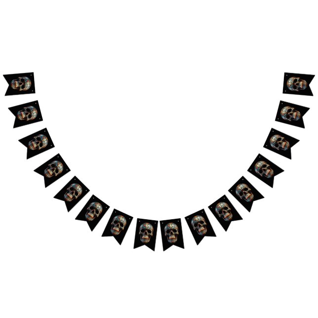 3D Dia de los Muertos skalle Vimplar (Alla)