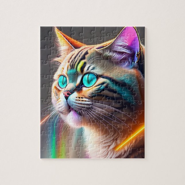 3D Digital Colorful Cat Pussel (Vertikal)