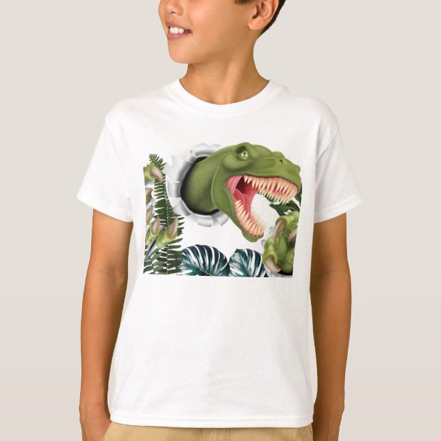 3D Dinosaur Födelsedag T Shirt (Framsida)