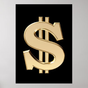 3D-dollartecken Poster