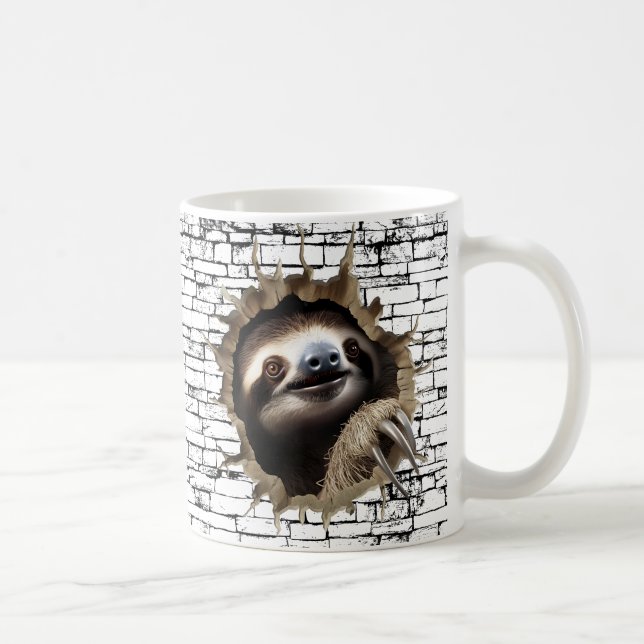 3D Dovväggbrottskonst – Realistisk Safari Kaffemugg (Höger)