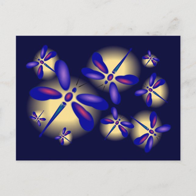 3D Dragonfly Art-vykort Vykort (Framsida)
