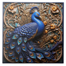 3D-effekt Blue Peacock, Baroque