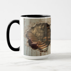 3D-effekt Gömt Bookshelf Mugg