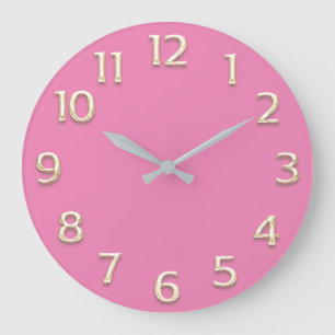 3D-effekt Guld Champagne Minimalism GIRLY ROSA Stor Klocka