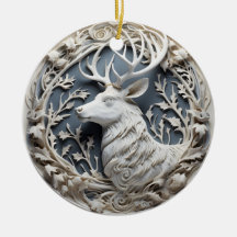 3D Effekt Ren Djur Ornament | Anpassat Namn