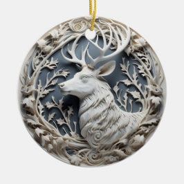 3D Effekt Ren Djur Ornament | Anpassat Namn